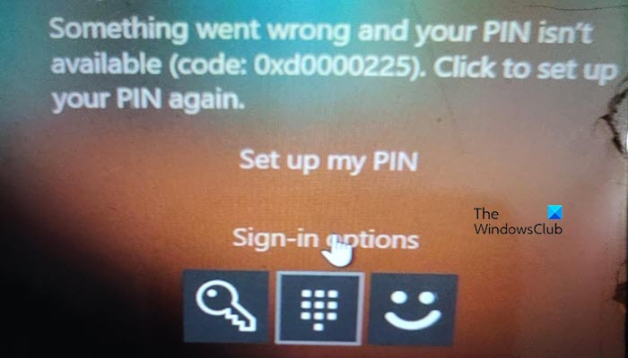 Something went wrong and your PIN is not available(code:0xd0000225)