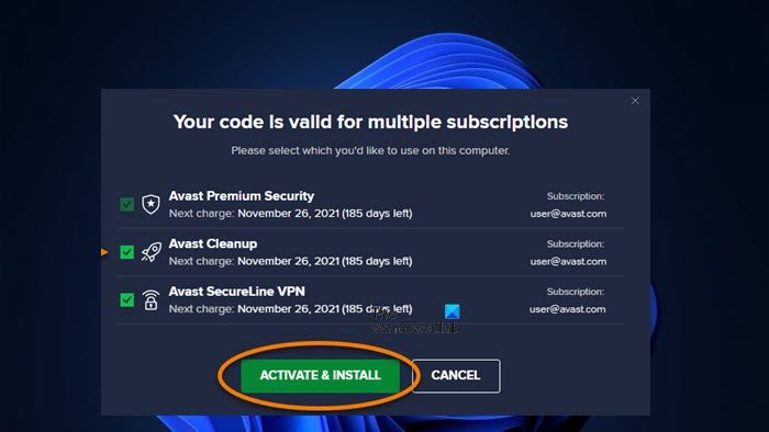 Activate Avast Premium Security using an Activation Code