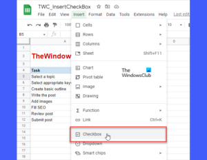 How to add a Checkbox in Google Sheets?