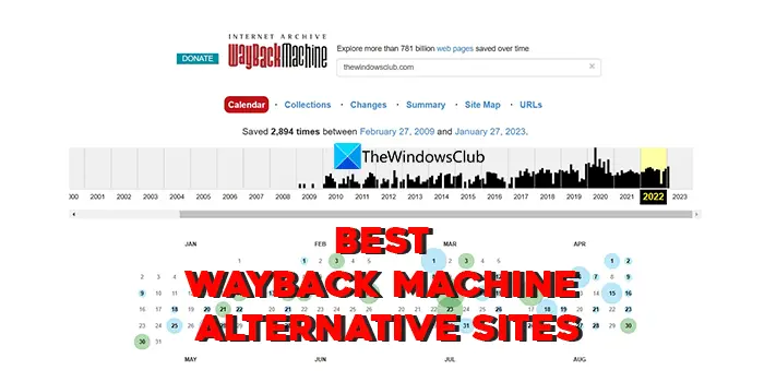 Best Wayback Machine alternative sites