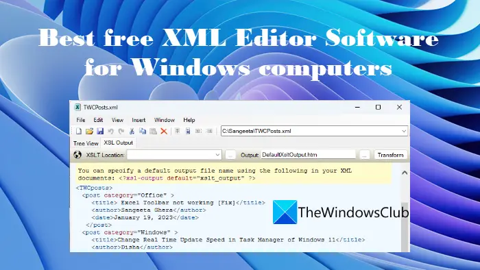Best free XML Editor Software for Windows computers