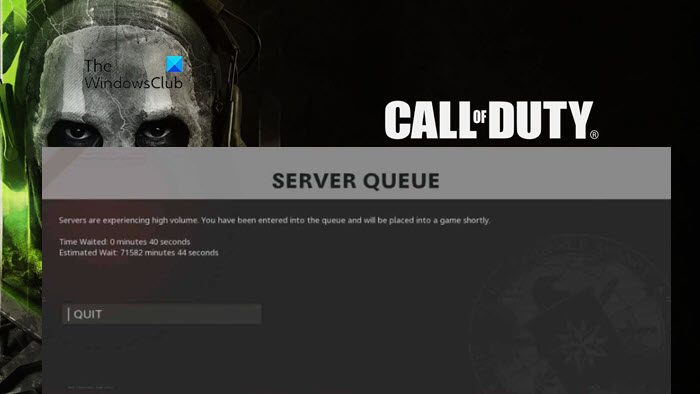 COD is stuck on the Server queue screen