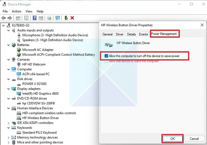 Change Powerconfig of Device Waking Windows PC