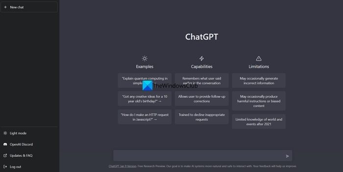 ChatGPT page