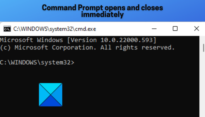 Command Prompt opens and closes immediately Command Prompt opens and closes immediately