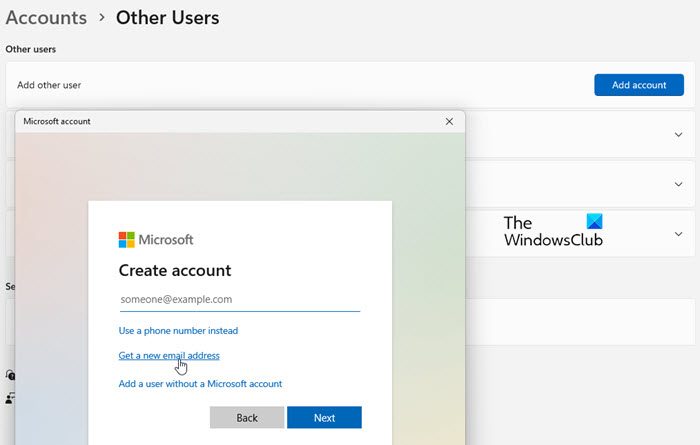 Creating A Microsoft Account In Windows 11 For Other Users