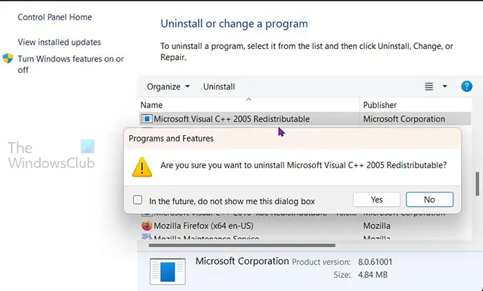 Fix Illustrator DLL missing errors on Windows 11_10 - Confirm uninstall