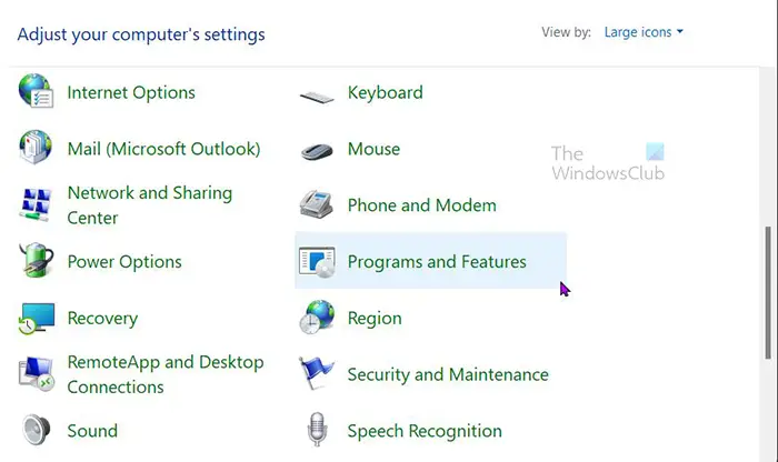 Fix Illustrator DLL missing errors on Windows 11_10 - Control panel items