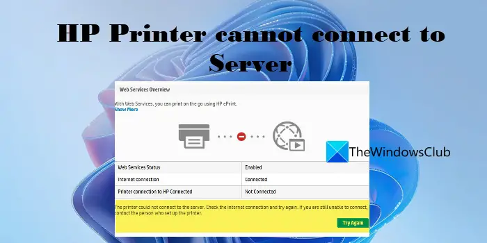 HP Printer cannot connect to Server