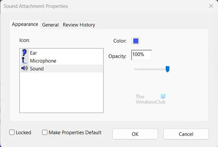 How to add audio comment to acrobat reader - Sound Attachment Properties