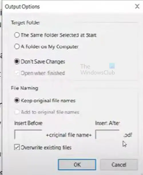 How to add or remove a watermark in Acrobat - Output options