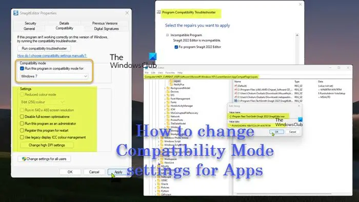 How to change Compatibility Mode settings for Apps
