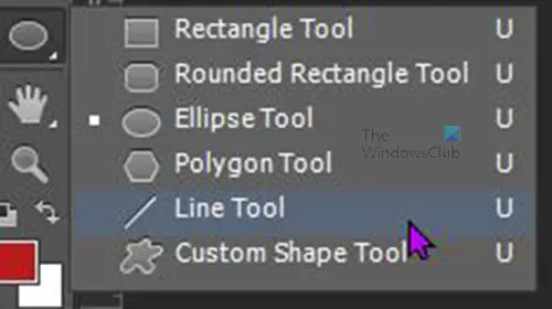 How to draw a patterned line in Photoshop - Line tool group