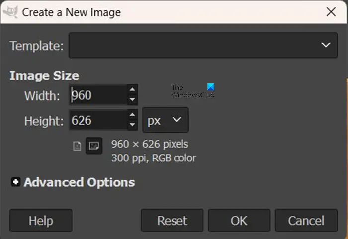 How to use the stencil effect in GIMP - Create a new image