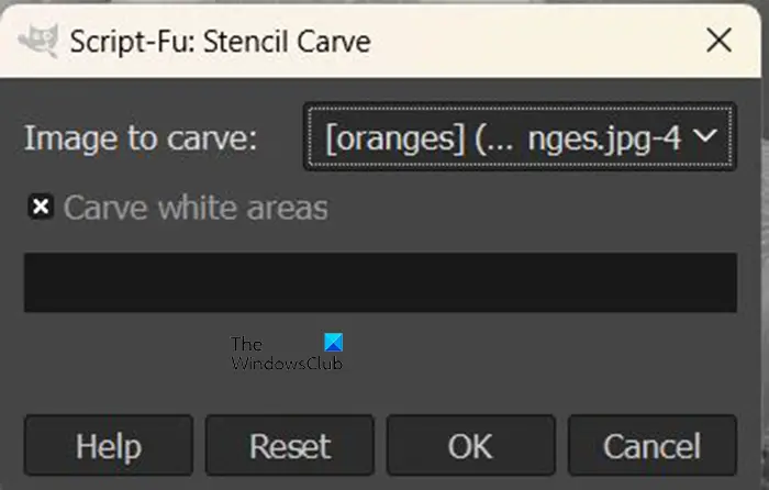 How to use the stencil effect in GIMP - Stencil carve - options