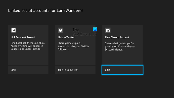 Linked Social Accounts Xbox