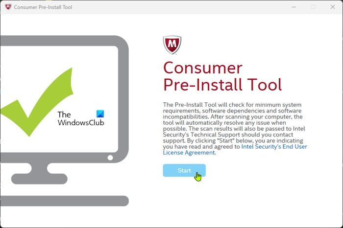 McAfee Pre-Install Tool