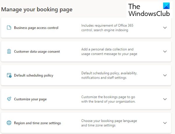 Publish a Microsoft Bookings page