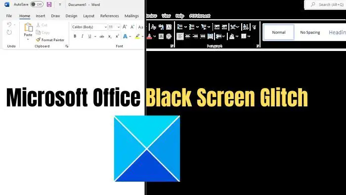 Error de pantalla negra de Microsoft Office