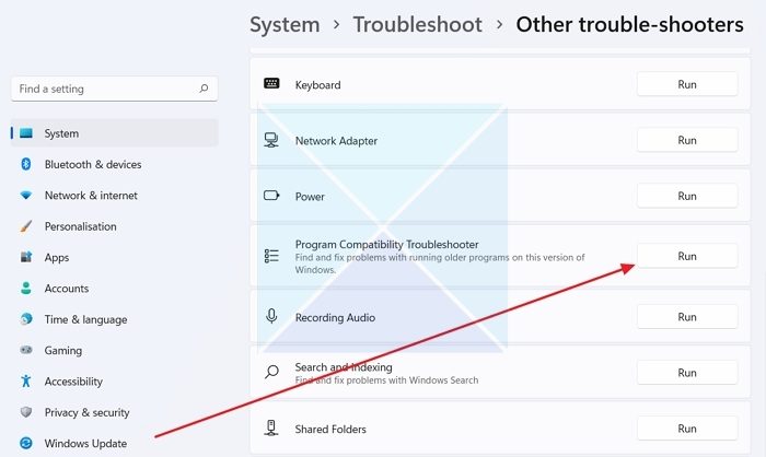 Program Compatibility Troubleshooter Black Screen Glitch