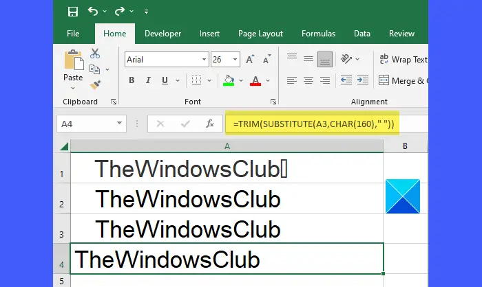 Removing non-printable characters and non-breaking spaces in Excel