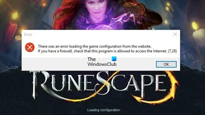 There was an error loading the game configuration from the website in RuneScape