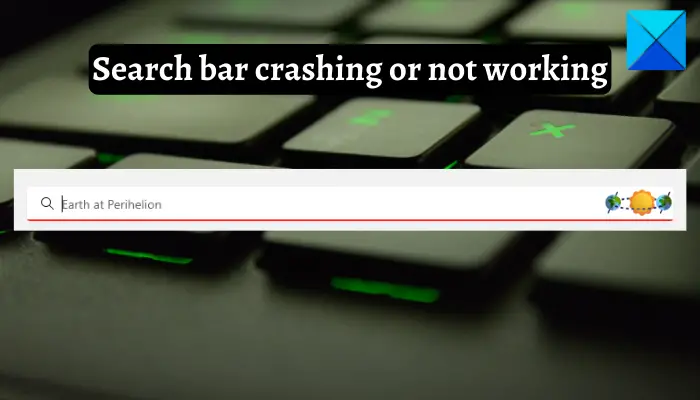 Search bar crashing or not working