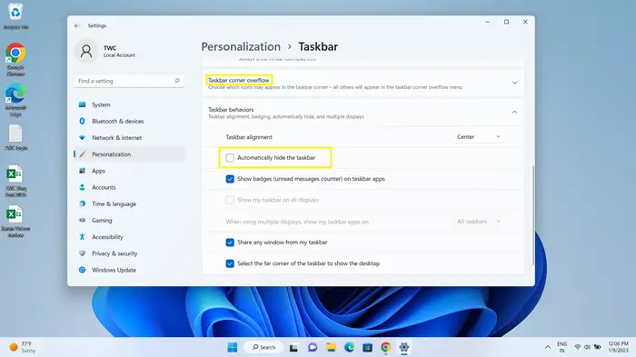 Taskbar icons missing in Windows