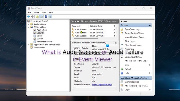 What is Audit Success or Audit Failure in Event Viewer