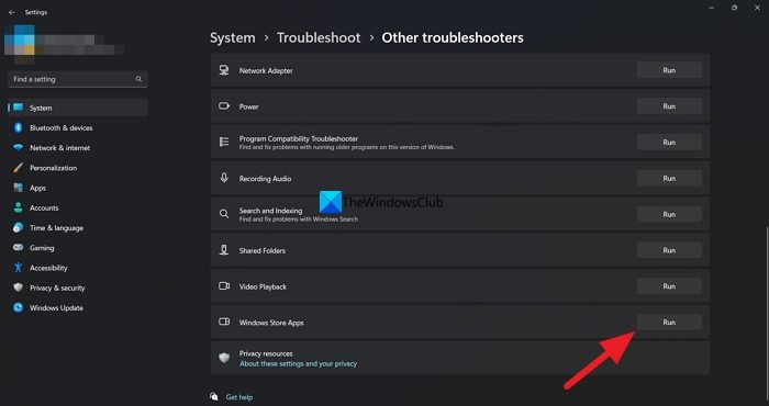 Windows Store Apps troubleshooter