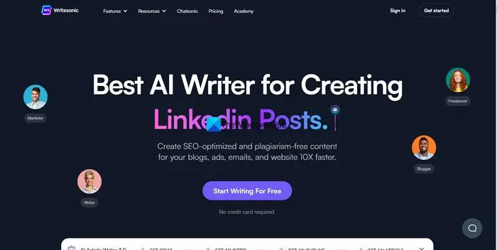 Writesonic for content writing