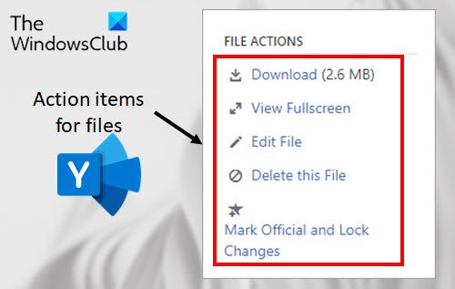 Stored Yammer files
