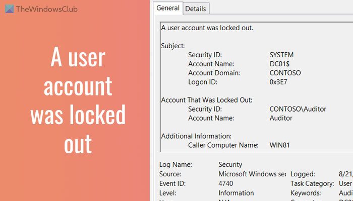 Fix A user account was locked out error in Windows 11/10