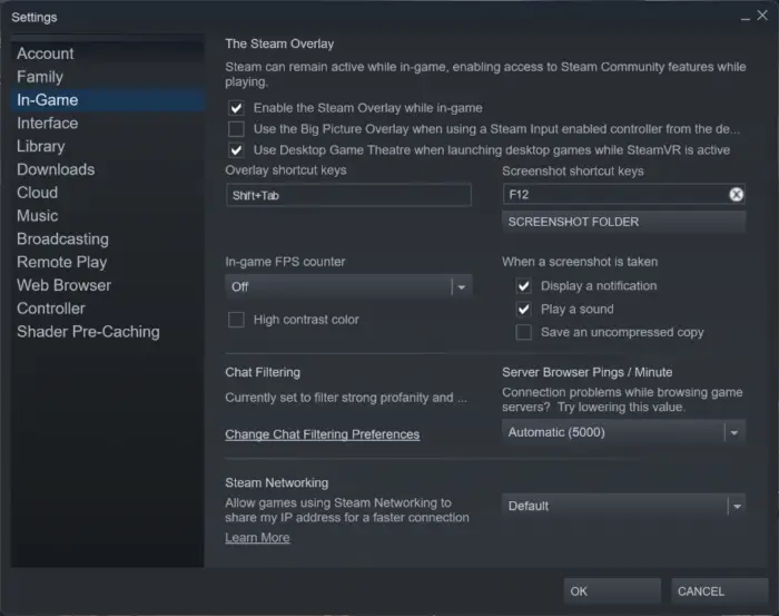 disable steam overlay