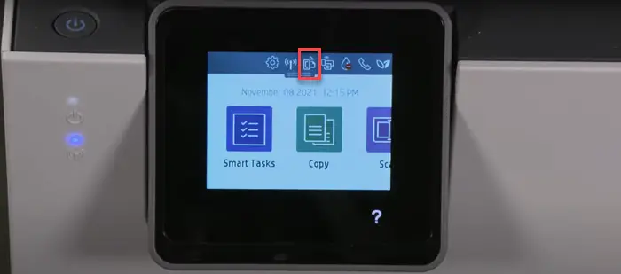 ePrint icon on printer's control panel