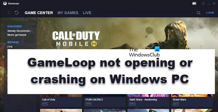 GameLoop not opening or crashing