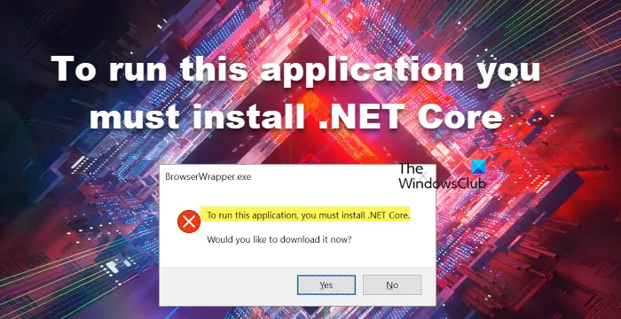 To run this application you must install .NET Core