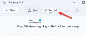 how to record video using snipping tool windows 10