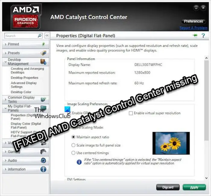 AMD Catalyst Control Center missing in Windows 11/10