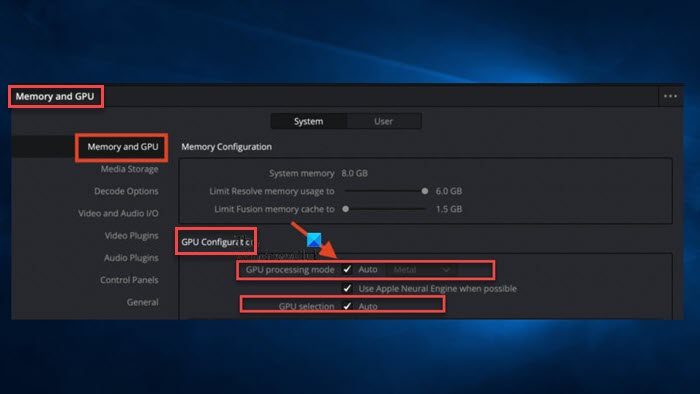 Change your GPU Configuration Settings