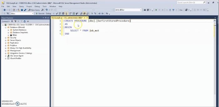 Create Storage Procedure SQL