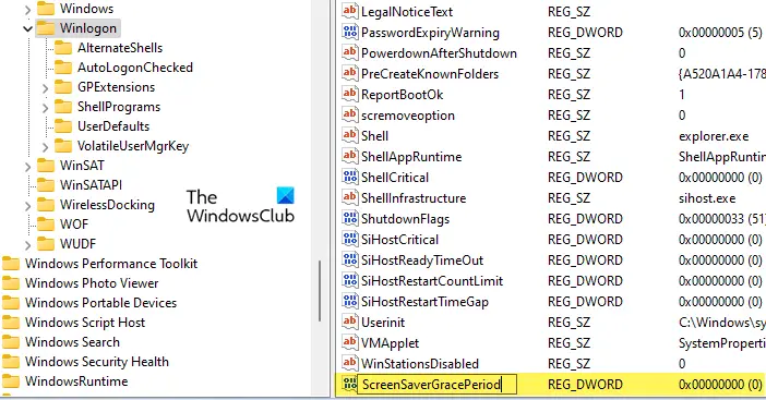 Creating a DWORD ScreenSaverGracePeriod in Reg Edit
