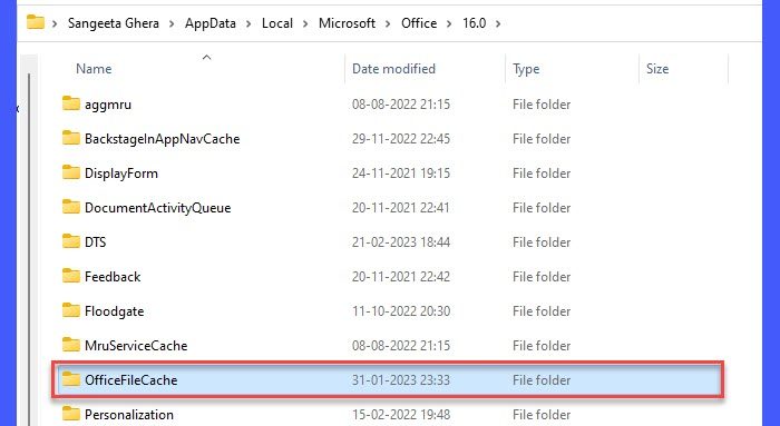 Deleting Office Cache from computer