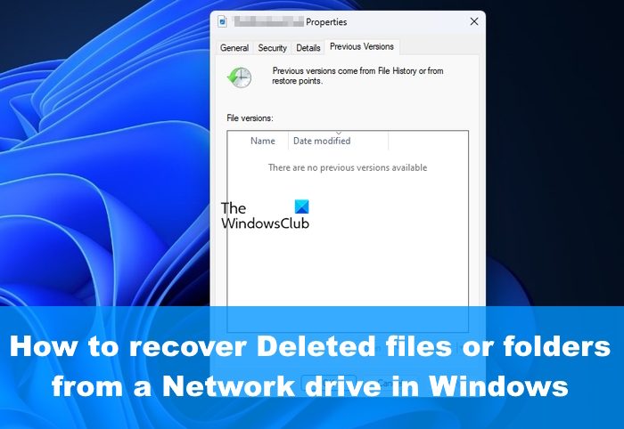 How to recover Deleted files or folders from a Network drive in Windows
