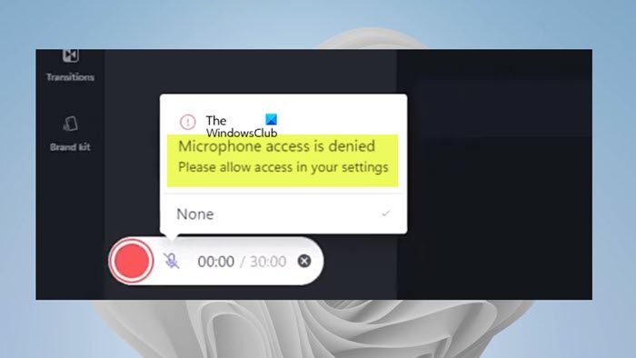 Fix Microphone or Camera access is denied in Clipchamp 
