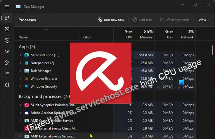 Fix avira.servicehost.exe high CPU usage