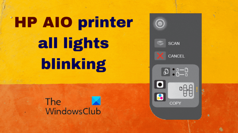 HP AIO printer all lights blinking