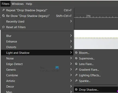 How to add a glow to an object in GIMP - regular drop shadow