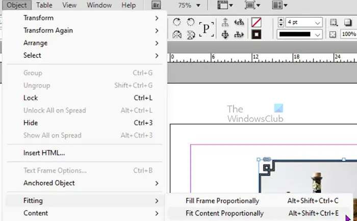 How to add images to shapes in InDesign - Fit content proportionally