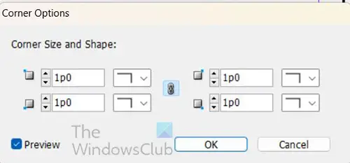 How to change shapes in InDesign - corner options dialogue